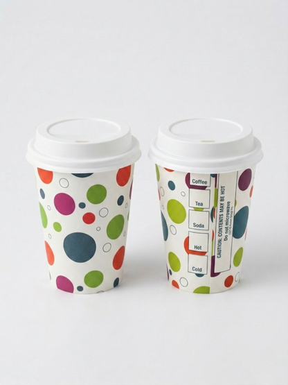 Axxion Insulated Paper Cup and Lid Sets – Polkadot