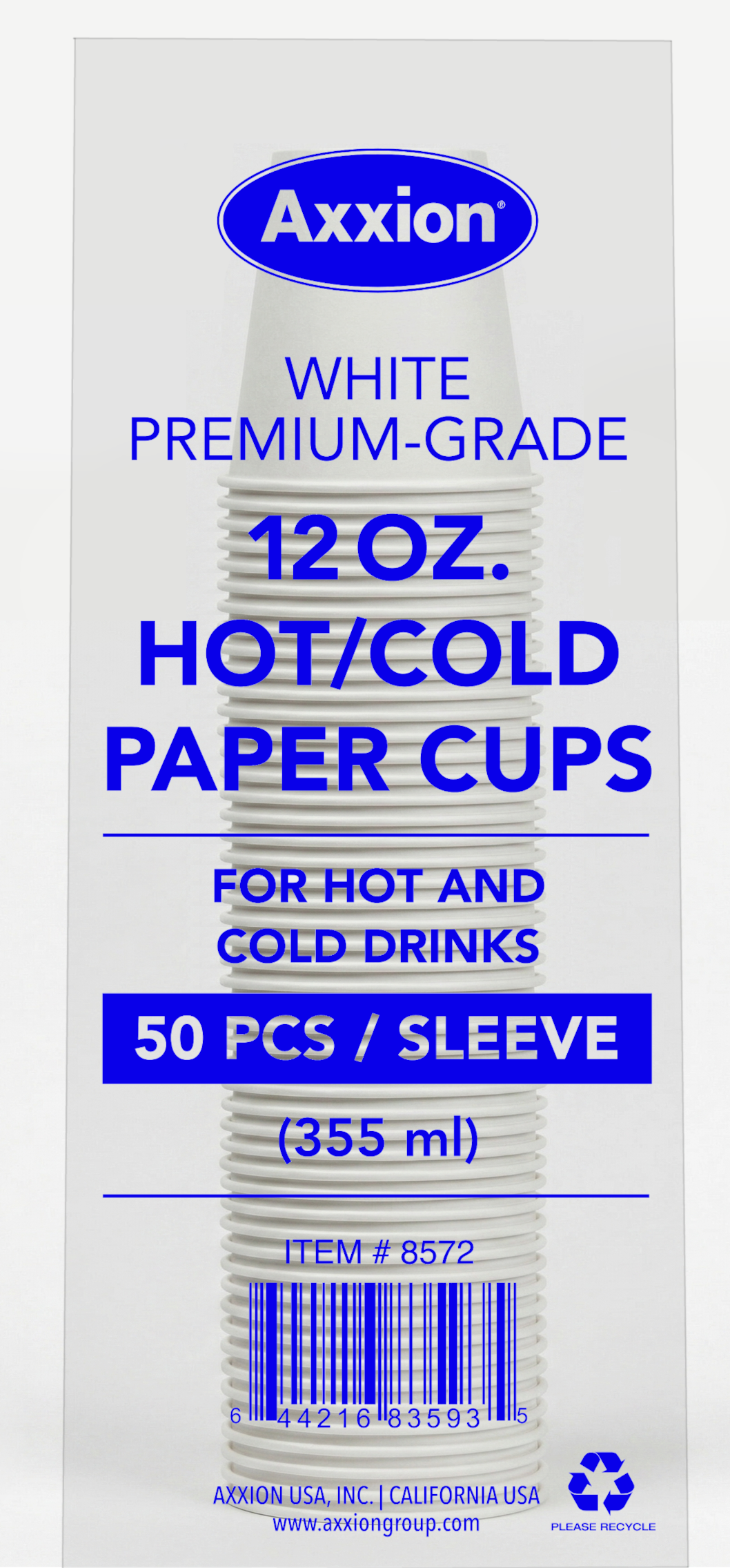 12oz All Purpose Insulated Paper Cup - White