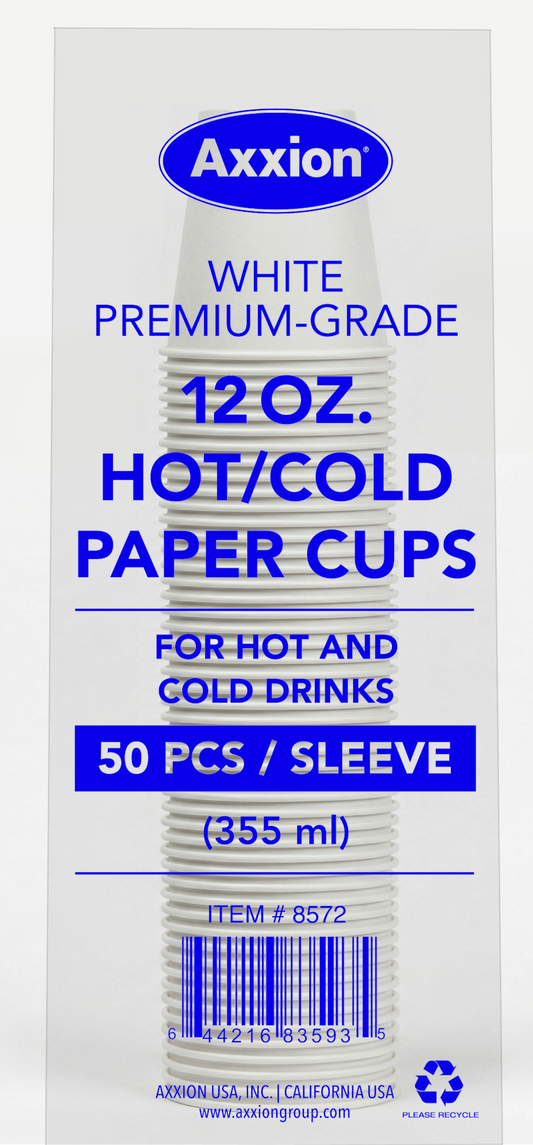 12oz All Purpose Insulated Paper Cup - White Wholesale