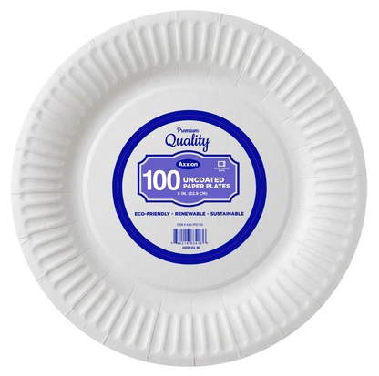 9-Inch Uncoated Paper Plate - Wholesale