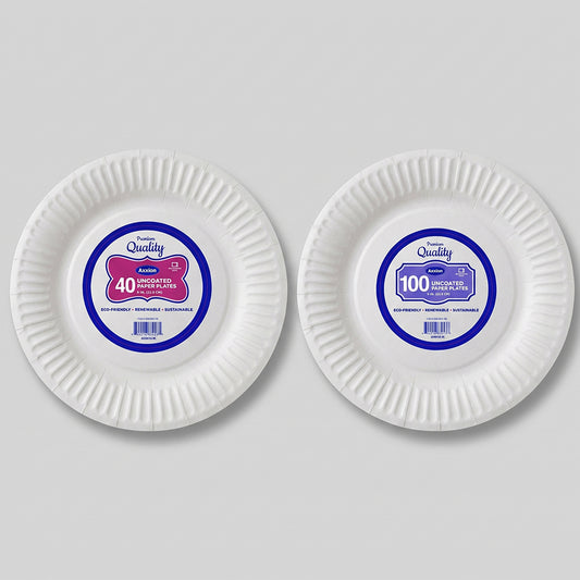 9" Uncoated Paper Plate Wholesale