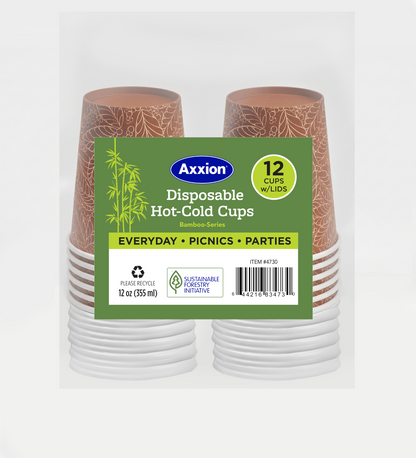 All Purpose Insulated Paper Cup Sets - Bamboo Style Wholesale